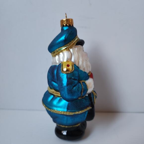 Blown Glass Police Officer Christmas Ornament Law Enforcement Santa Claus 2004 - Picture 4 of 9